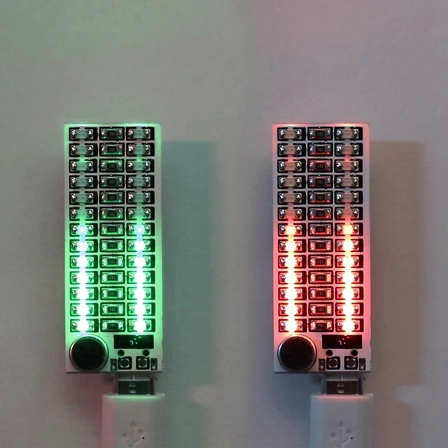 Luce Spettro Sonoro Livello Mini USB 10 Livelli Volume 2 13 LED 5V Audio