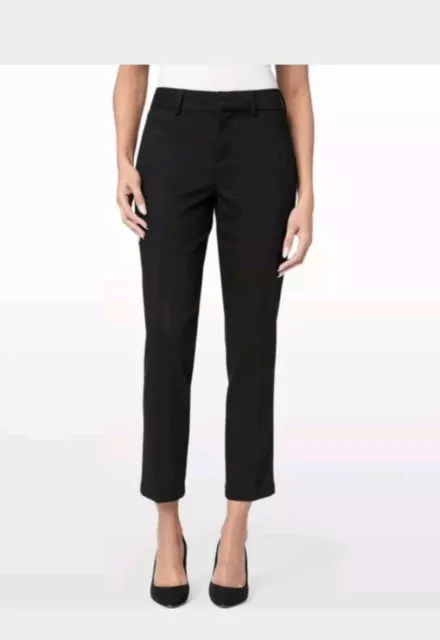 NWT $114 NYDJ Not Your Daughters Jeans Ankle Trouser Black Sz 0P