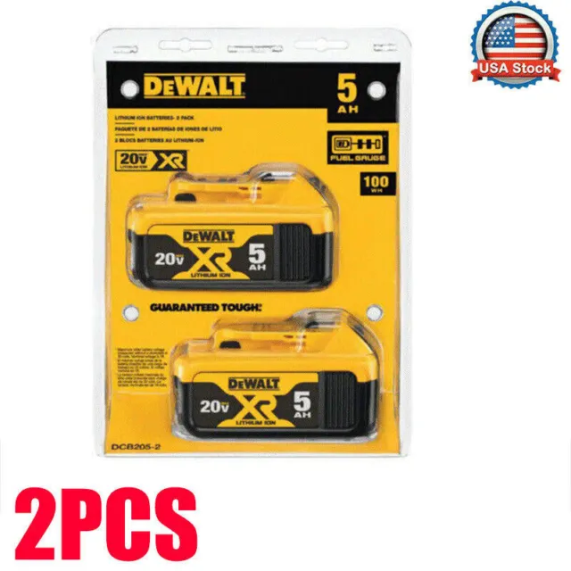2Pack Dewalt DCB205 20V MAX XR 5.0 Ah Compact Power Tool Battery NEW SEALED FTY3