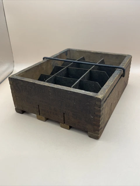 Antique Vintage 1906 Star Egg Carrier Tray Rochester NY Wood Dozen Eggs