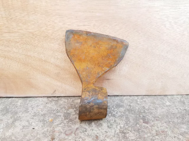 Vintage Old Original Rare Handmade Unique Shape Iron Axe Head Rich Patina I324