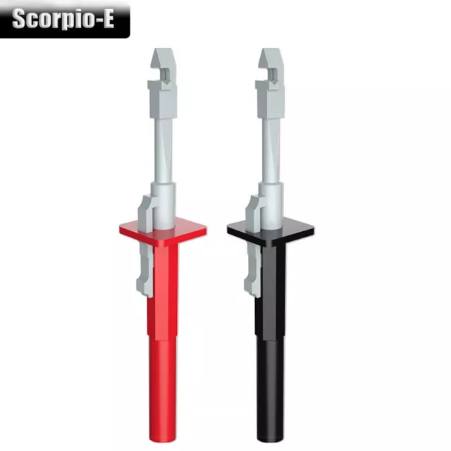 2PCS Safety Insulated Test Hook Clip Bulit-in Spring Sharp Piercing Probes Tool