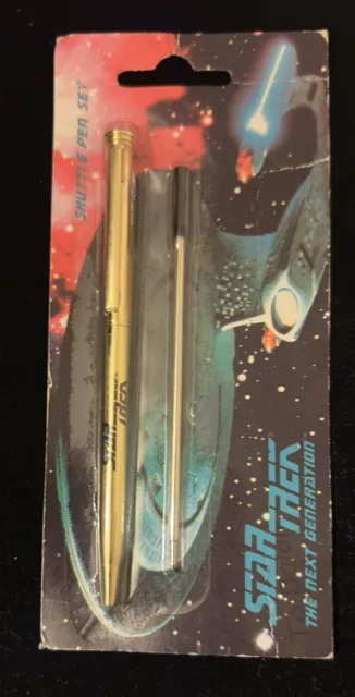 Star Trek Die nächste Generation Shuttle Stift Set 1995 Gold