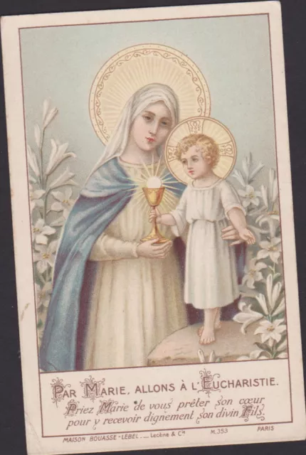 IMAGE PIEUSE HOLY CARD SANTINI- par MARIE ALLONS A L'EUCHARISTIE-ENFANT JESUS-