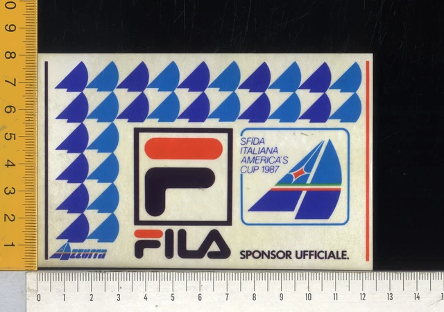 ADESIVO STICKER kleber vintage azzurra barca a vela america's cup 1987 PIEGA