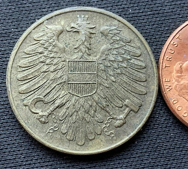 1954 Austria 20 Groschen Coin AU +  ( 5 Million Minted Condition Rarity ) #K2238 2