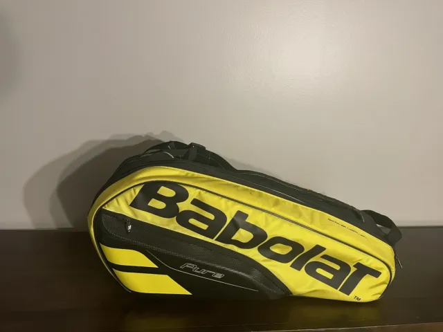 Babolat Pure Aero 6-Pack Yellow Black Tennis Racquet Bag Backpack Straps