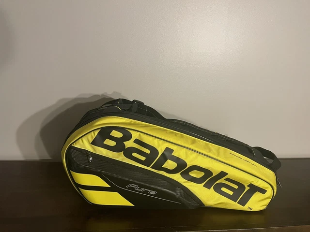 Babolat Pure Aero 6-Pack Yellow Black Tennis Racquet Bag Backpack Straps Babolat Pure Aero 6-Pack Yellow Black Tennis Racquet Bag Backpack Straps
