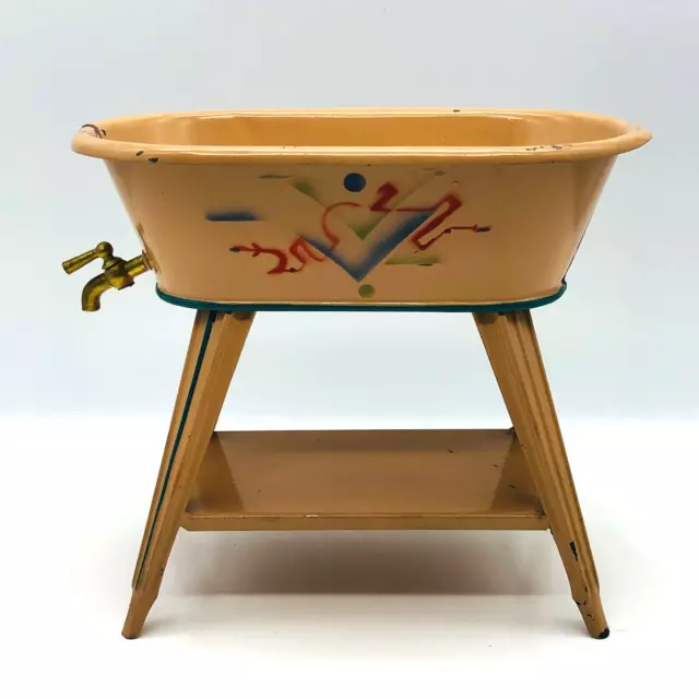 Art Deco Blechspielzeug, Badewanne aus Blech, Puppenstube Puppenwanne dekorativ