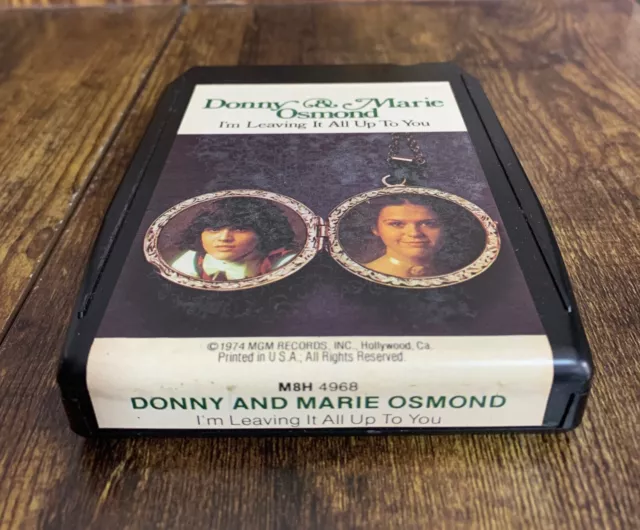 Vintage 8 Track Donny And Marie Osmond - I'm Leaving It All Up To You - Untested