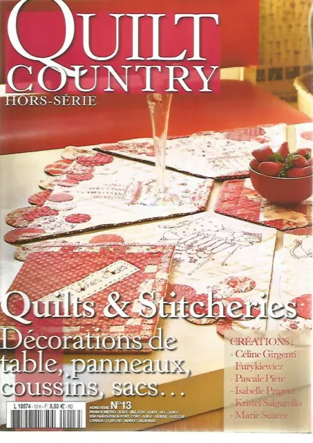 Quilt Country Hs N°13 Quilts & Stitcheries - Decorations De Table, Sacs...