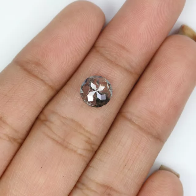 1.14 CT Natural Loose Round Rose Cut 7.30 MM Salt and Pepper Diamond QL2590 3