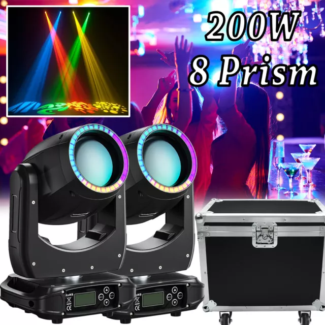 2X 5R 200W Beam Moving Head Lighting 8+16 Prism For Theater Party Dj Stage Light