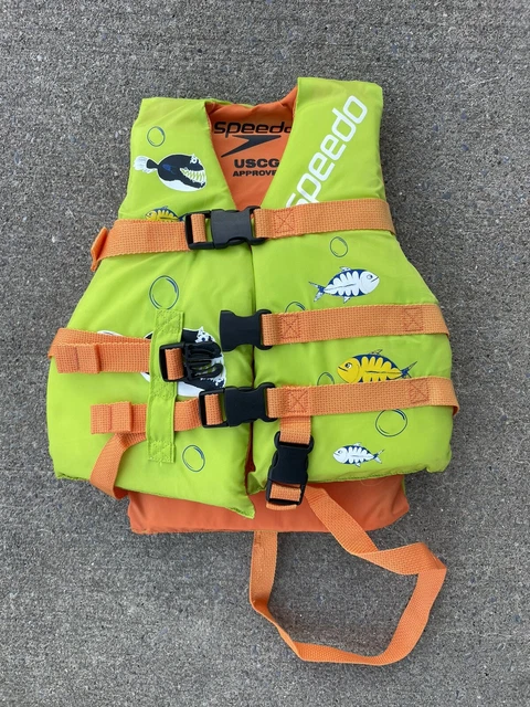 Speedo Child Life Jacket Water Flotation Aid 30-50 Lbs Children Kids Shark