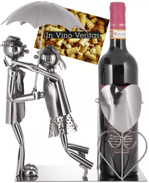 BRUBAKER Portabottiglie Vino Regalo Romantico o Oggetto Deco Vino con Ombrello