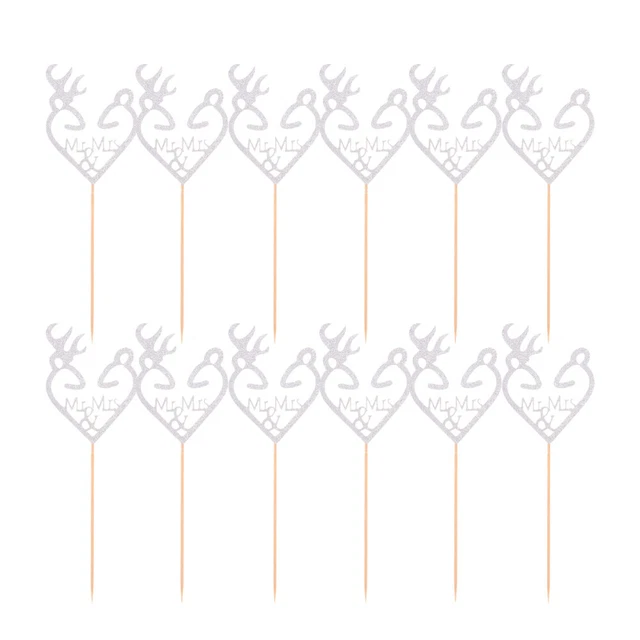 16 PIEZAS Aniversario Fruta Pick Corazón Pastel Pick Decorativo Pastel Pick