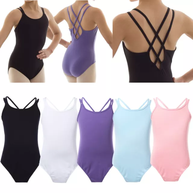 Abito da ginnastica body abbigliamento da ballo per ragazze Regno Unito balletto di cotone danza body