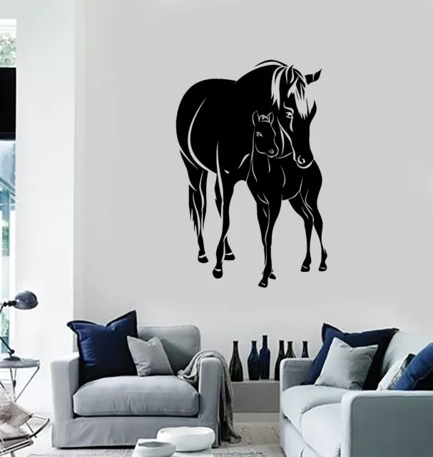 Vinyl Wall Decal Horses Foal Animals Living Room Home Stickers (ig5568)