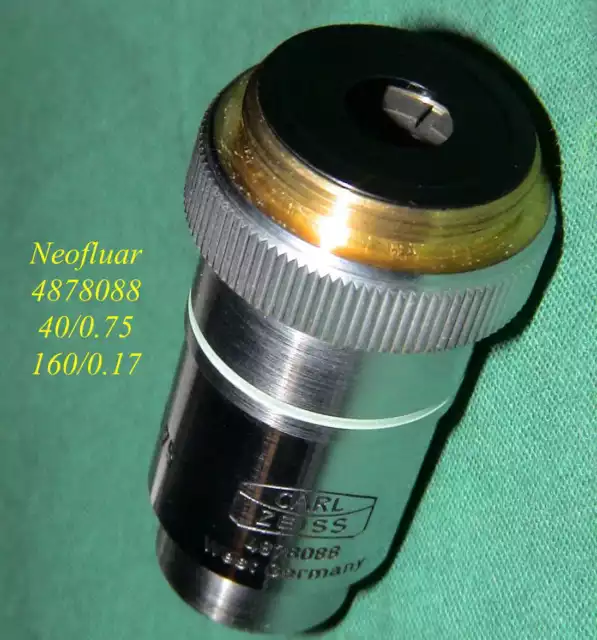 ZEISS NEOFLUAR 40/0.75 160/0.17 Mikroskop Objektiv Microscope Lens UV Spectrum X