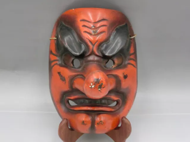 Vintage Giapponese Noh Maschera "天狗" Tengu Oni Kagura Maschera