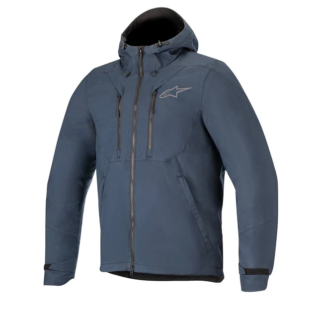 Felpa con cappuccio moto Alpinestars Domino Tech blu e blu navy
