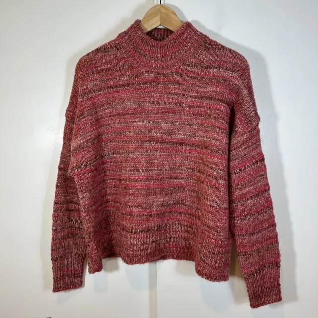 J Crew Space Dyed Mock Neck Sweater Size XS Acrylic Wool Blend