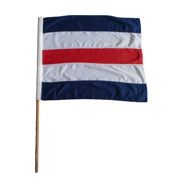Nautical Charlie Flag on Pole Red White Blue Flag 30" x 24.5" Maritime