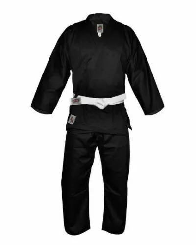 New Black Karate Uniform Martial Arts High Quality Gi 9Oz Easy Fit