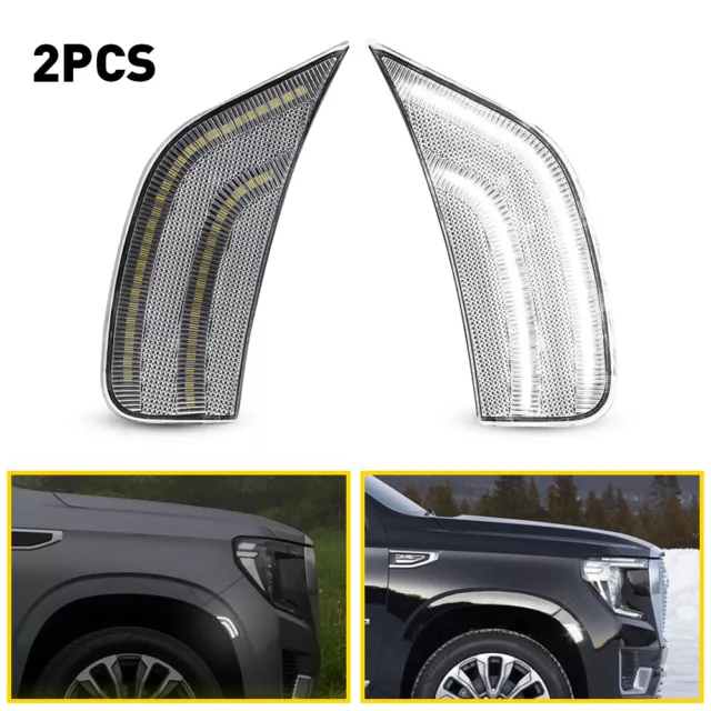 LED Side Marker Lights For 2021-2023 Cadillac Escalade Chevy Suburban GMC Yukon