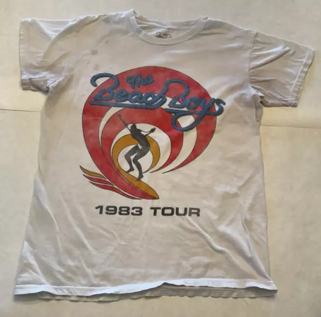 1983 gira de conciertos estilo vintage para niños playa talla mediana manchada
