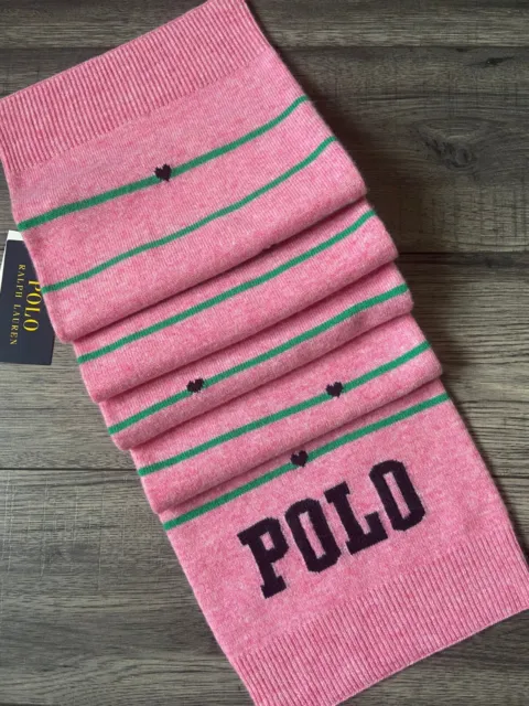 Polo Ralph Lauren Girls Pink Wool Scarf Age 2-4 Years Bnwt
