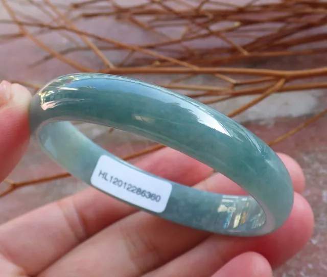 Certified Green Burma Grade A JADE Jadeite Bangle Bracelet 49mm 手镯 584726 AS