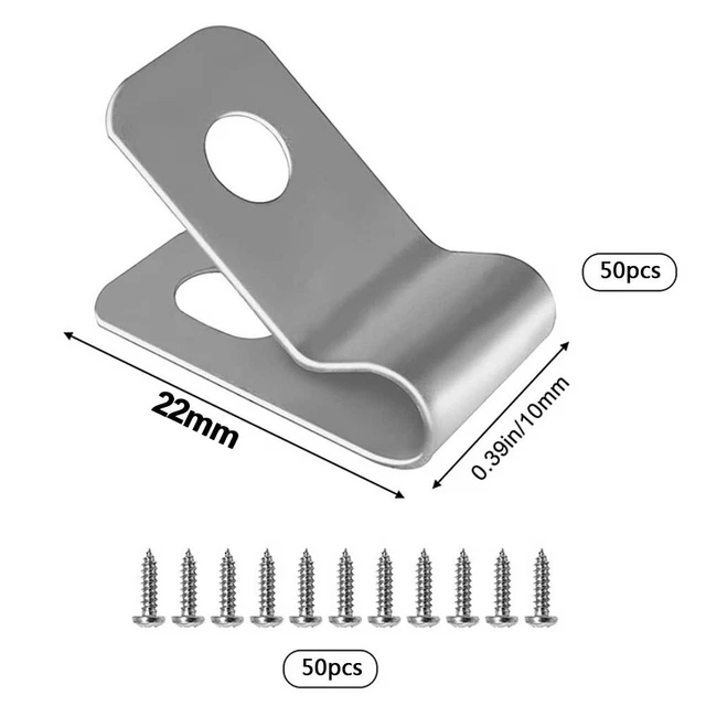 50/100X Wire Mesh Clip Galvanised Steel Screw Fixing Hole Welded Wire Mesh Panel