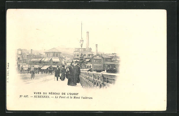 CPA Suresnes, Views of the West Network, the Bridge and Mont Valerien