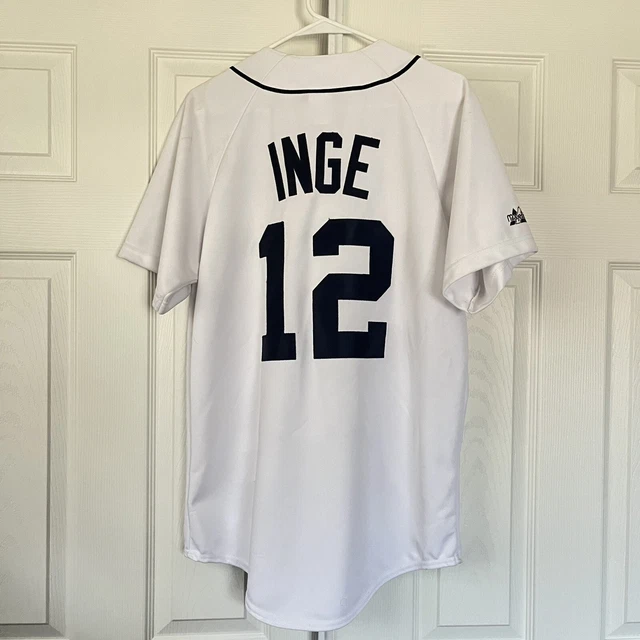 T-shirt Vintage Detroit Tigers #15 Brandon Inge - Majestic Bleu Taille 2XL - Homme