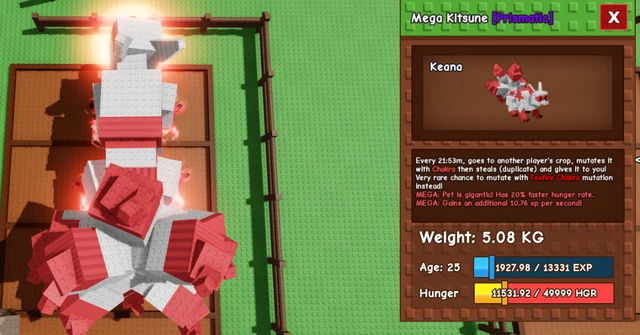 Personaggi Grow A Garden Codice Grow A Garden Per Roblox - Kitsune Rossa E Bianca | Consegna Veloce Queen Kizuna