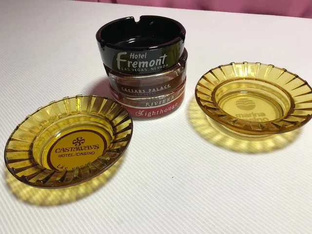 5 Vintage Las Vegas Casino Ashtrays Riviera-Caesars-Fremont-Castaways-Marina