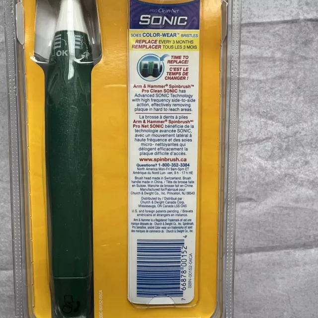 Arm & Hammer Spinbrush PRO CLEAN NET SONIC Powered Toothbrush Soft New GREEN 3