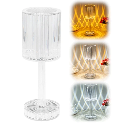Lampada Da Tavolo Led Ricaricabile Per Bar Ristoranti Hotel Pub Trasparente Usb 7