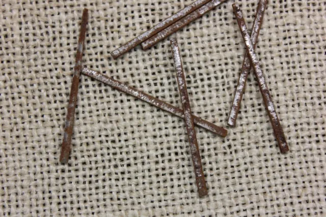 1 1/2” OLD Square NAILS 25 REAL 1850’s vintage rusty 5/64” tiny finish Headless