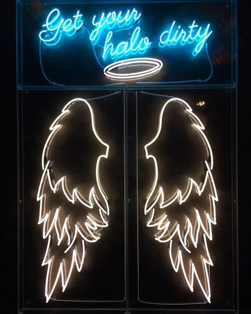 CUSTOM LED NEON Sign Light Bespoke Personalised Signage angel wings £1. ...