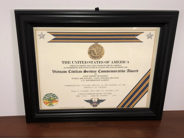 VIETNAM CIVILIAN SERVICE COMMEMORATIVE MEDAL CERTIFICATE Type 1 Free Vietnam civilian service commemorative medal certificate type 1 free