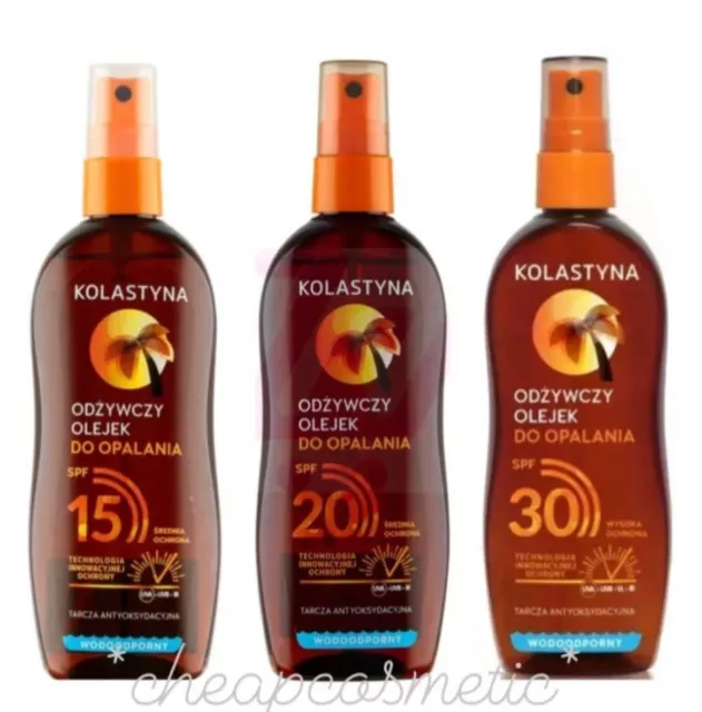 Kolastyna Spray Tanning Nourishing Tanning Oil SPF15,SPF20,SPF30, 150ml