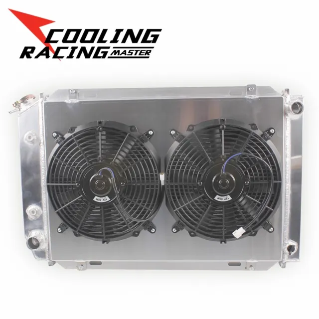 3 Rows Radiator with 12in Fans Shroud for 1980-1988 Ford Mustang Thunderbird