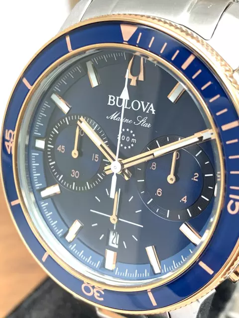 BULOVA MEN S WATCH 98B301 Marine Star Quartz Chronograph Two Tone