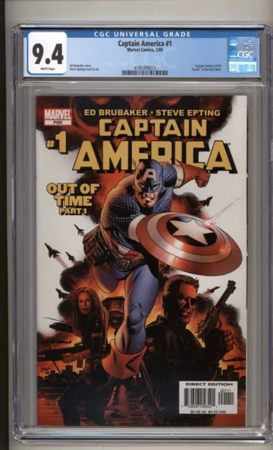 Captain America #1 CGC 9.4 (2005) 1st Cameo Winter Soldier Death Red Skull