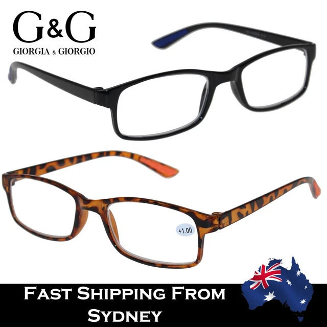 G&G Men Women Reading Glasses Trendy Light weight Grey Brown +1.0 to+3.5