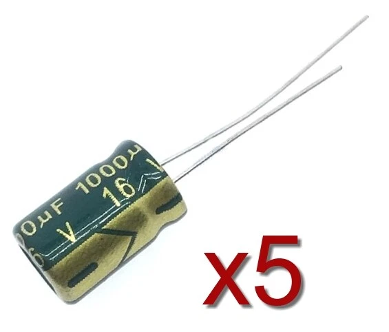 5x Condensateur électrolytique 16V 1000uF 8x13mm Aluminium Capacitor 5pcs