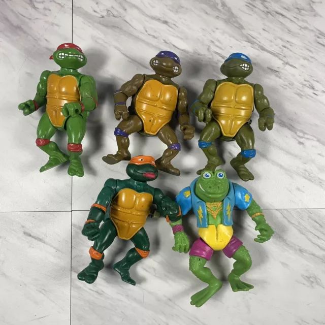 1980s 90s Vintage TMNT Teenage Mutant Ninja Turtles Mixed Action Figure Lot Of 5