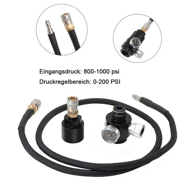 Atemregler Regler mit Remote Schlauchleitung für HPA-, SLP- oder CO2-Tanks